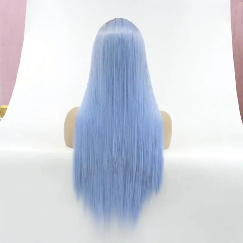 Long Silky Straight Dark Rooted Wig - Image 5