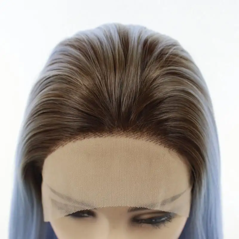 Long Silky Straight Dark Rooted Wig - Image 6