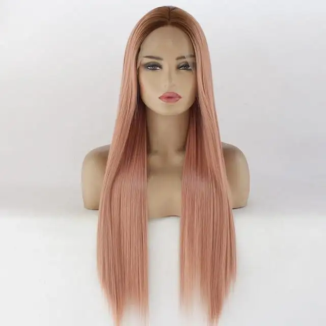Long Silky Straight Dark Rooted Wig - Image 8