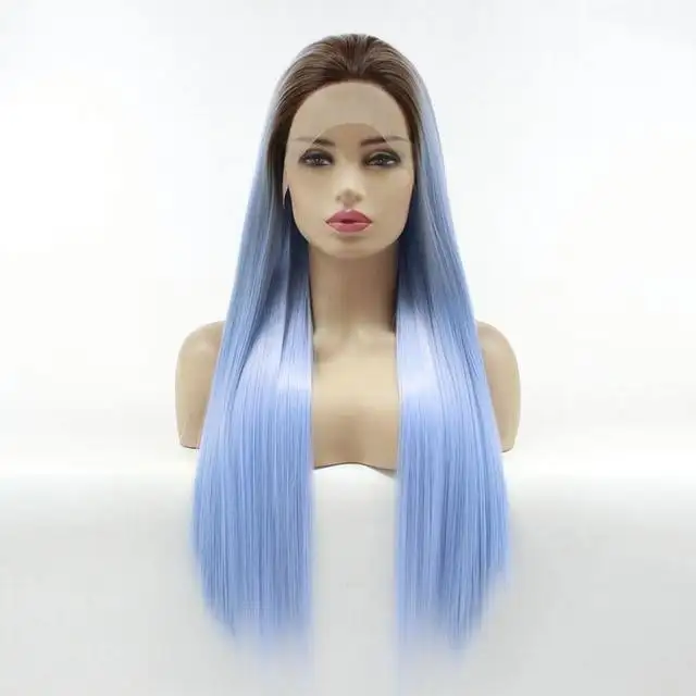 Long Silky Straight Dark Rooted Wig - Image 9