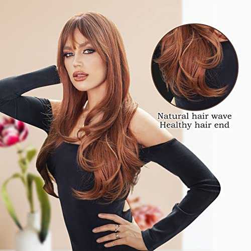 Long Straight Auburn Layered Wig - Image 5