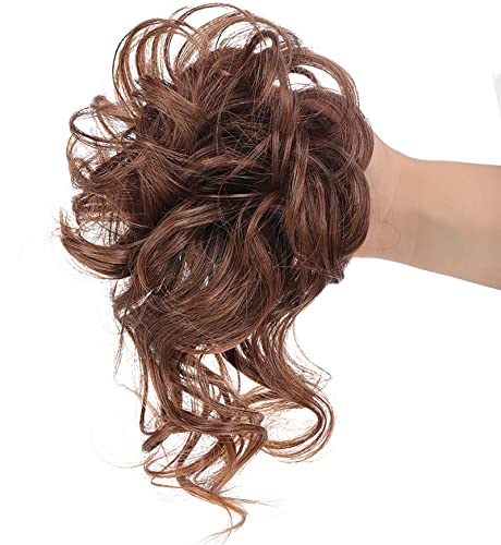 Long Tousled Messy Bun Hair Piece - Image 10