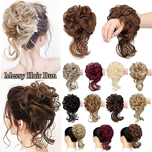 Long Tousled Messy Bun Hair Piece - Image 11