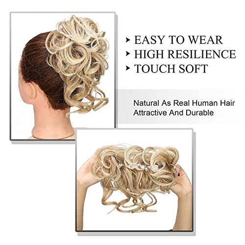 Long Tousled Messy Bun Hair Piece - Image 15