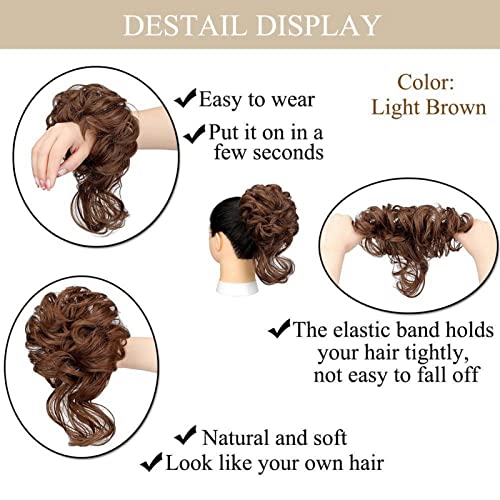 Long Tousled Messy Bun Hair Piece - Image 16