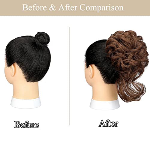 Long Tousled Messy Bun Hair Piece - Image 18
