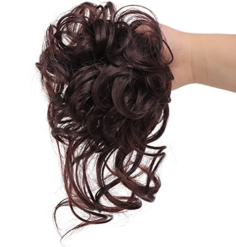 Long Tousled Messy Bun Hair Piece - Image 19