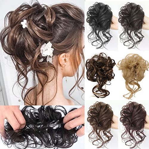 Long Tousled Messy Bun Hair Piece - Image 3