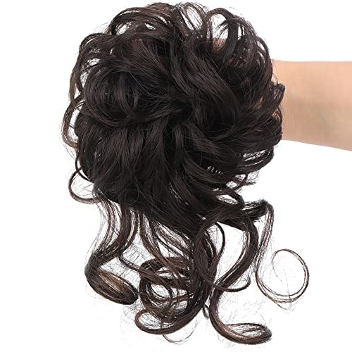 Long Tousled Messy Bun Hair Piece - Image 35