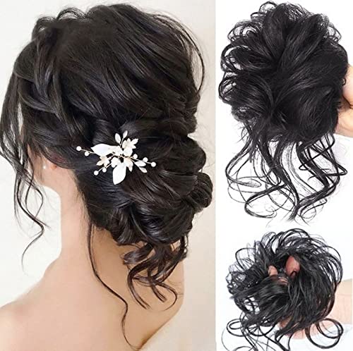 Long Tousled Messy Bun Hair Piece - Image 4