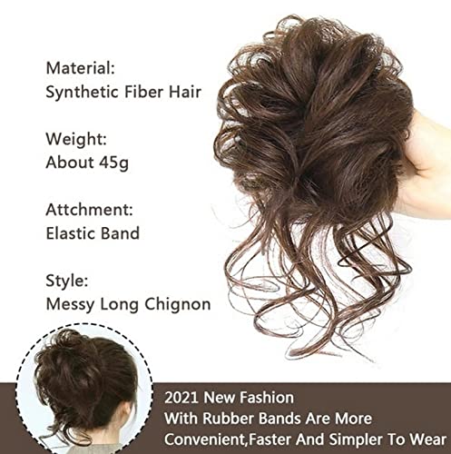 Long Tousled Messy Bun Hair Piece - Image 7