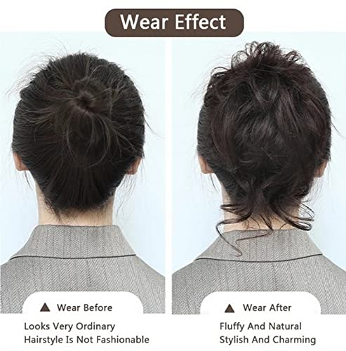 Long Tousled Messy Bun Hair Piece - Image 8