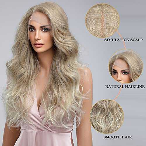 Long Wavy Blonde Wig with Side Part - Image 2