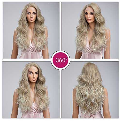 Long Wavy Blonde Wig with Side Part - Image 5