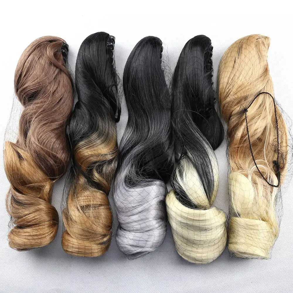 Long Wavy Claw Clip on Hair Extension High-Temperature Fiber  22 Inch Ombre  Ponytail - Image 6