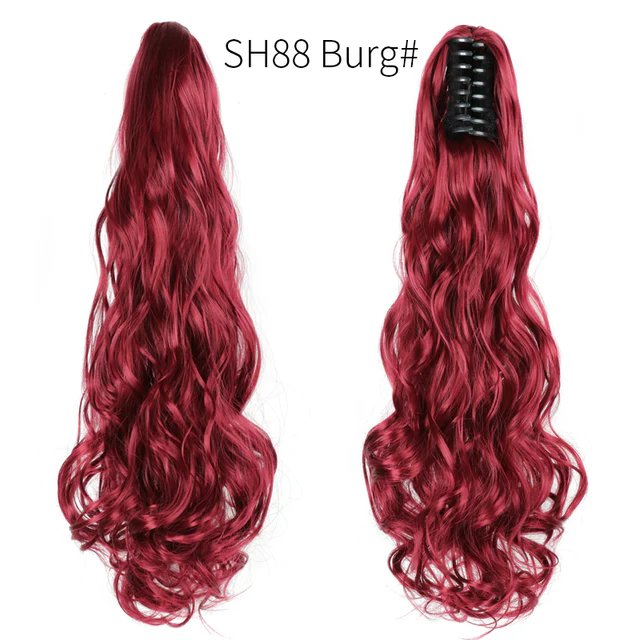Long Wavy Claw Clip on Hair Extension Ponytail High Temperature Fibre - Image 20