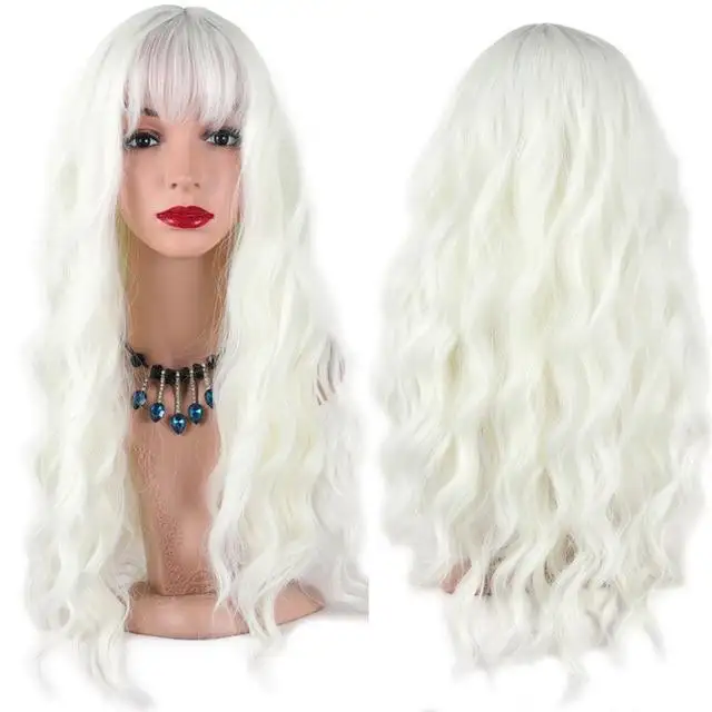 Long Wavy Heat Friendly Wig with Bangs - Image 12