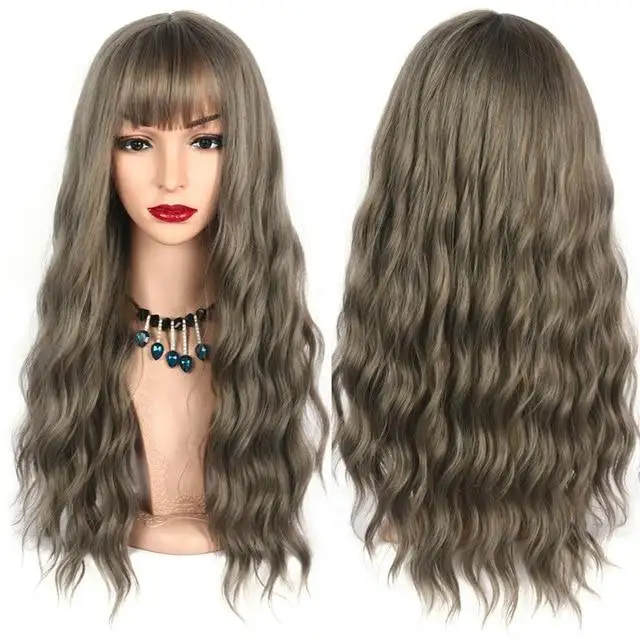 Long Wavy Heat Friendly Wig with Bangs - Image 15