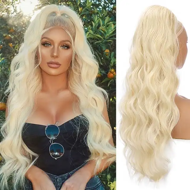 Long Wavy Ponytail Hair Drawstring Ponytail Extension - Image 10