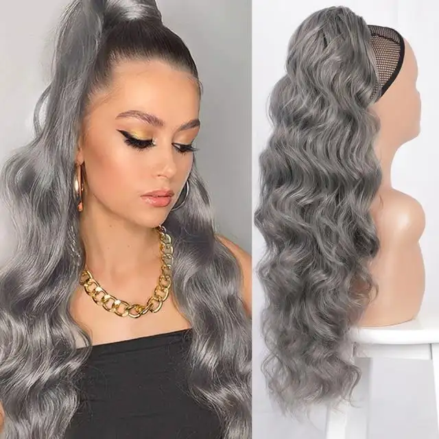 Long Wavy Ponytail Hair Drawstring Ponytail Extension - Image 11