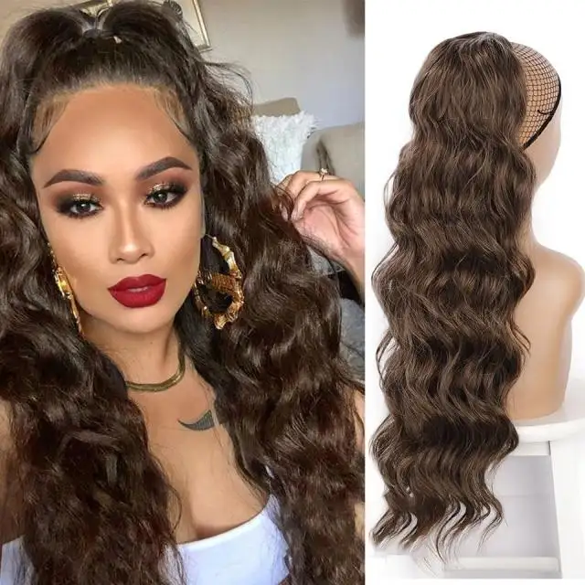 Long Wavy Ponytail Hair Drawstring Ponytail Extension - Image 12