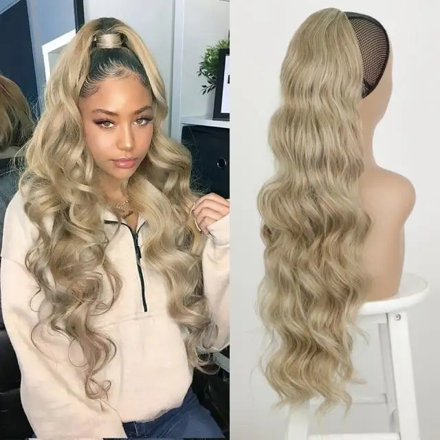 Long Wavy Ponytail Hair Drawstring Ponytail Extension - Image 13