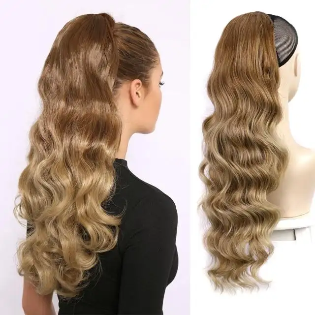 Long Wavy Ponytail Hair Drawstring Ponytail Extension - Image 14