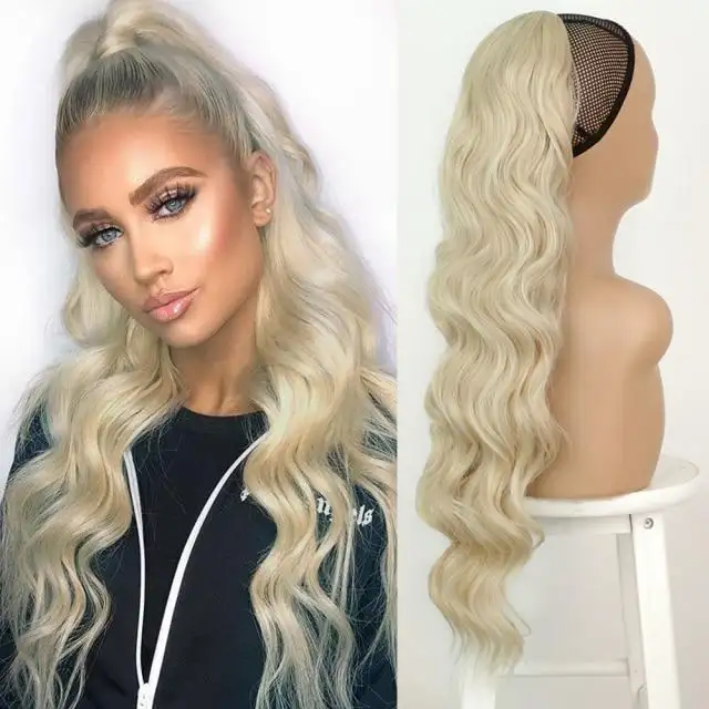 Long Wavy Ponytail Hair Drawstring Ponytail Extension - Image 3