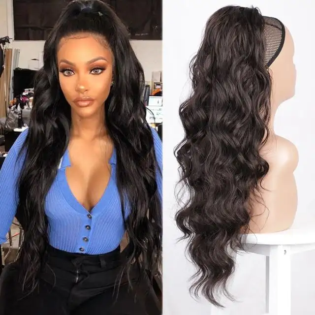 Long Wavy Ponytail Hair Drawstring Ponytail Extension - Image 4