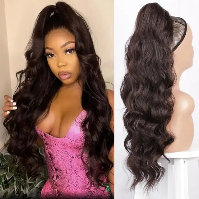 Long Wavy Ponytail Hair Drawstring Ponytail Extension - Image 7