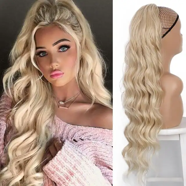 Long Wavy Ponytail Hair Drawstring Ponytail Extension - Image 8