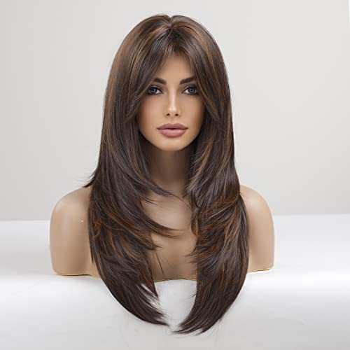 Long wig with side bangs and face framing layers - Image 4