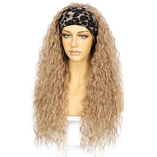 Loose Curly Ash Blonde Headband Wig - Image 5