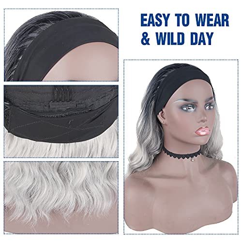 Loose waves 14 inch Ombre Grey Headband Wig - Image 2