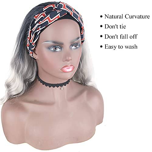 Loose waves 14 inch Ombre Grey Headband Wig - Image 5