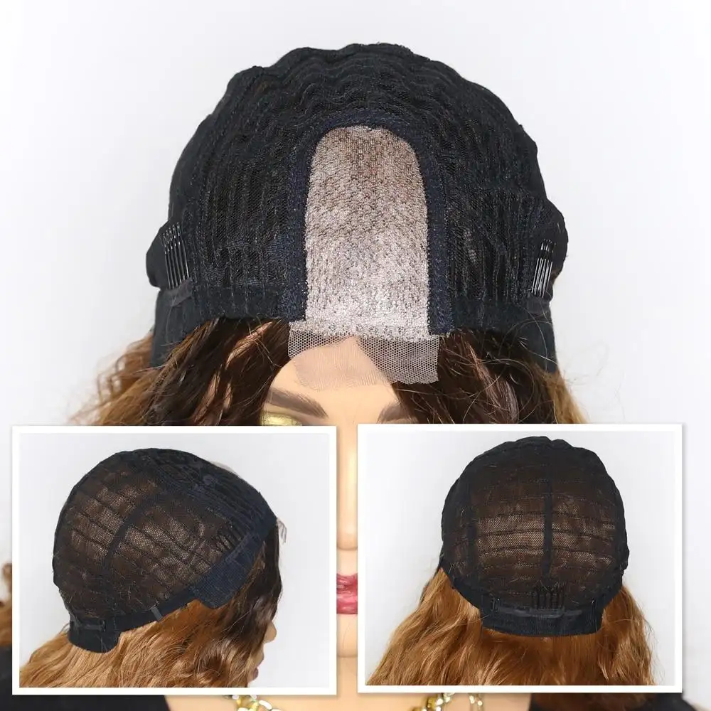 Lucia 26 Inch Lace Front Curly Middle Part Ombre Blonde Brown Wig - Image 5