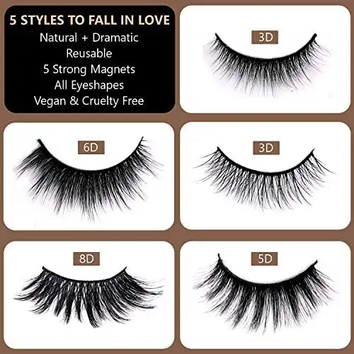 LANOR Magnetic Eyelashes and Eyeliner Set - Image 3