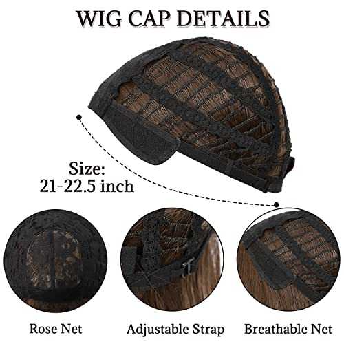 Medium Brown Bob Wig with Bangs - Image 7