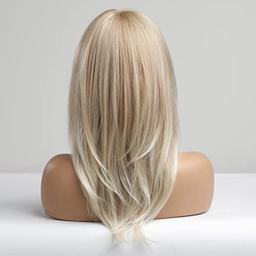 Medium length layered heat resistant wig with bangs - Image 10