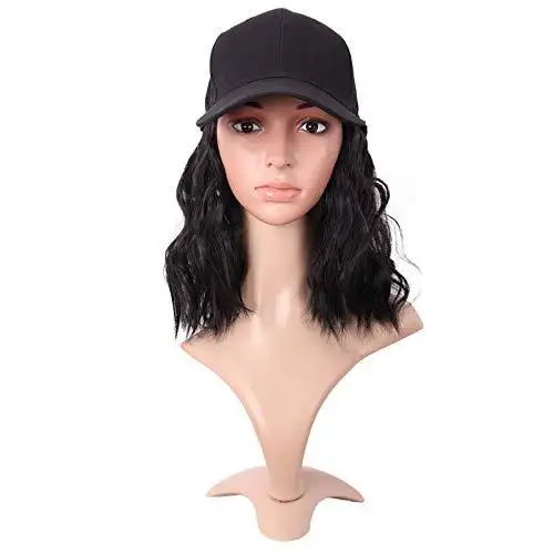 Medium Long Wavy Hair with Baseball Cap - Image 6