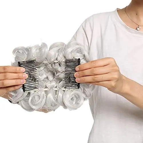 Messy Curly Bun with Combs - Image 10