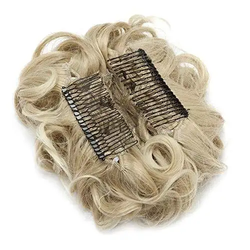 Messy Curly Bun with Combs - Image 3