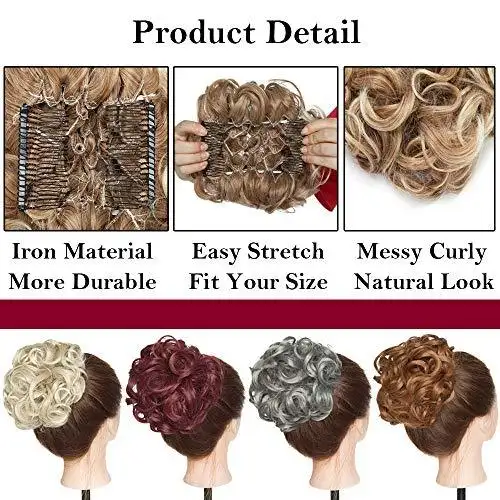 Messy Curly Bun with Combs - Image 7