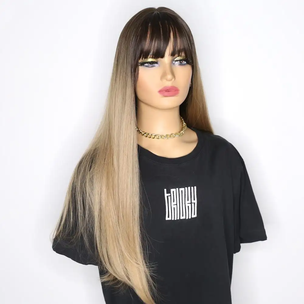 Mia Long Rooted Heat Friendly wig with bangs - Image 2