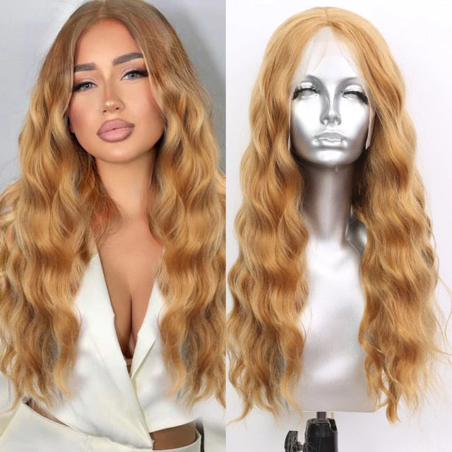 Middle Part Lace Wig High Temperature Fibre - Image 2