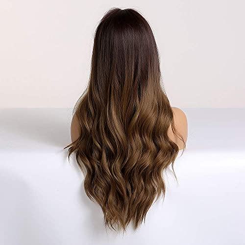 Middle Parting 26 inch Long Ombre Brown Hair Wig - Image 4
