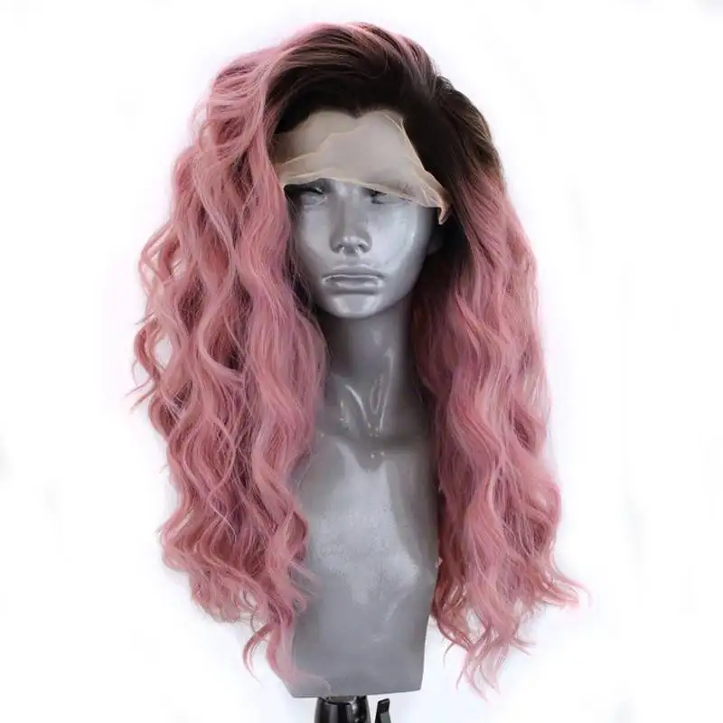 Millie Rose - Ombre Pink Wig Body Wave Synthetic Lace Front Heat Resistant Fiber Wig - Image 2