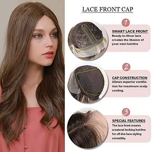 Mixed Brown Lace Front wig with Center Part - Image 4