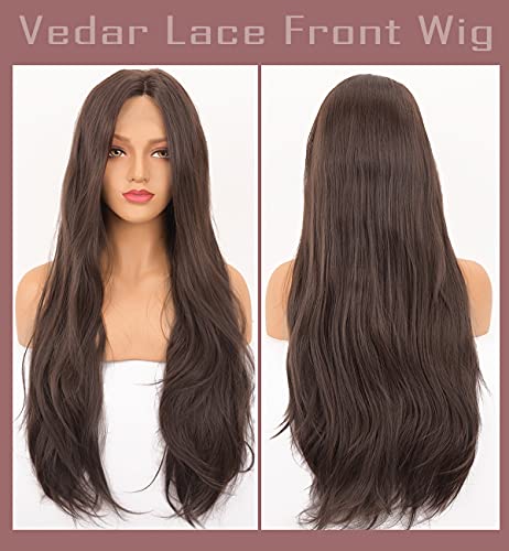 Mocha Brown Lace Front Wig with Middle Part - Image 2