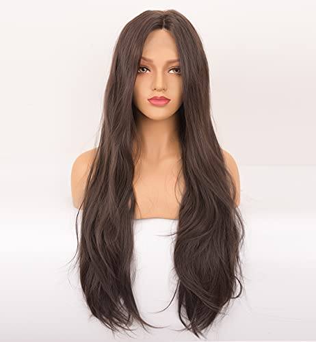 Mocha Brown Lace Front Wig with Middle Part - Image 3